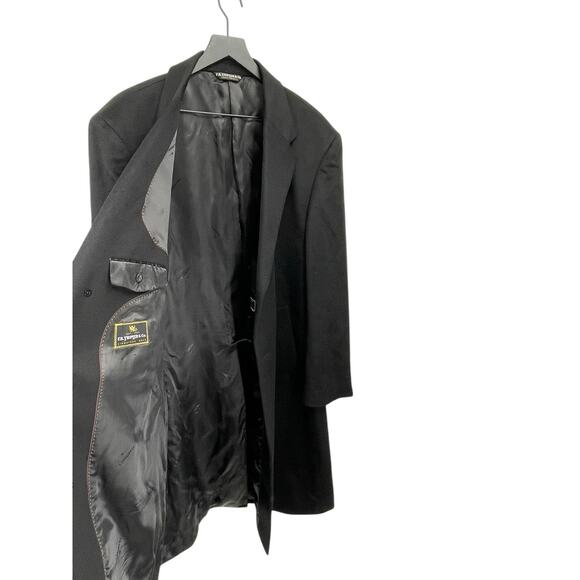 F.R. Triplet & Co Cashmere Overcoat Coat Black Size 46R - Picture 7 of 12